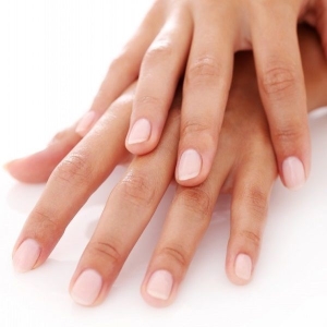 Well-groomed hands with nude nails